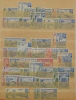 Vegyes európai, tengerentúl bélyegek sok sorral, postatisztákkal nagyrészt A/4 berakókban + 1 db üre...