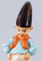 cca 1930 Darabos Kerámia art deco gnóm figura. mázas kerámia, jelzett, hibátlan, m: 17 cm