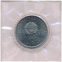 1980. 100Ft Ni "Szovjet-magyar közös űrrepülés" eredeti lezárt fóliatokban T:UNC kis patina Adamo EM61