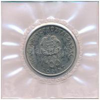 1980. 100Ft Ni "Szovjet-magyar közös űrrepülés" eredeti lezárt fóliatokban T:UNC patina Adamo EM61