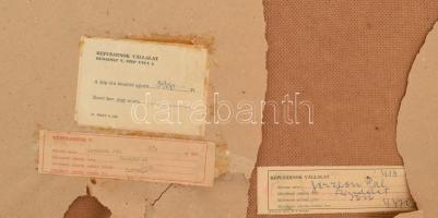 Gerzson Pál (1931-2008): Csendélet. Olaj, farost, jelzett, hátoldalán Képcsarnok Vállalat címkéjével...