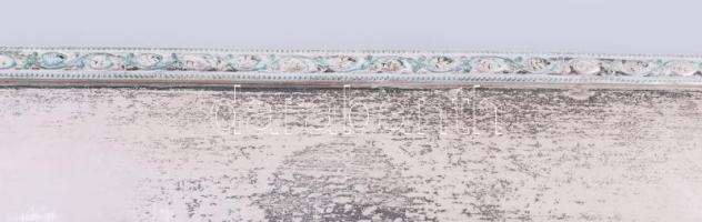 Ezüst (Ag) tálca körbefutó levélmintás peremrésszel, jelzett, 44x18 cm, nettó 726g