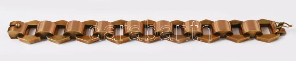 Bicolor arany (Au) karlánc. 14k, jelzett, h: 19,5 cm, Engel Mór ékszerész Pécs feliratos dobozban, n...