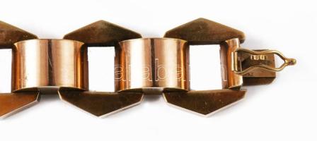 Bicolor arany (Au) karlánc. 14k, jelzett, h: 19,5 cm, Engel Mór ékszerész Pécs feliratos dobozban, n...