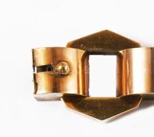Bicolor arany (Au) karlánc. 14k, jelzett, h: 19,5 cm, Engel Mór ékszerész Pécs feliratos dobozban, n...