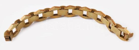 Bicolor arany (Au) karlánc. 14k, jelzett, h: 19,5 cm, Engel Mór ékszerész Pécs feliratos dobozban, n...