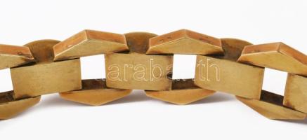 Bicolor arany (Au) karlánc. 14k, jelzett, h: 19,5 cm, Engel Mór ékszerész Pécs feliratos dobozban, n...