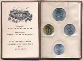 1978. 2f-10Ft (9xklf) forgalmi sor, "Magyar Népköztársaság - forgalmi érméi" feliratú csokoládébarna műbőrtokban T:UNC, kis patina Hungary 1978. 2 Fillér - 10 Forint (9xdiff) coin set in chocolate brown faux leather case, with "Magyar Népköztársaság - forgalmi érméi (Circulating coins of the Hungarian People's Republic)" inscription C:UNC, small patina