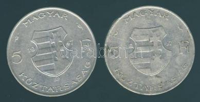 1947. 5Ft Ag "Kossuth" (2x) T:2,3