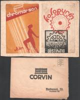 ca 1940 3 db reklám nyomtatvány Corvin árjegyzék + Chromarsan + Kolopurin