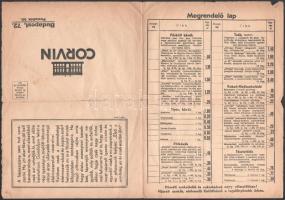 ca 1940 3 db reklám nyomtatvány Corvin árjegyzék + Chromarsan + Kolopurin