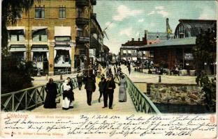 1904 Göteborg, Motiv fran Salutorget, Emil Stanbäcks, Theodor Petterson. Ol. Andreen / shops, market (EK)
