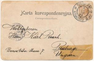 1898 Kraków, Krakau; Brama Floryanska / Florianertor / city gate (r)