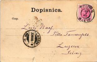 1900 Bled, Veldes; Gorenjsko. Zalozil D. / castel, lake, view (tear)