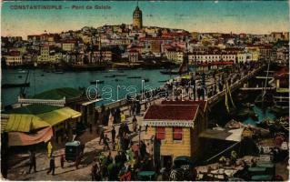 1933 Constantinople, Istanbul; Pont de Galata / bridge, port, market (fa)