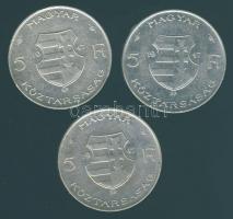 1947. 5Ft Ag "Kossuth" (3x) T:1-,2,2/3 ph