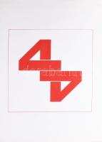 Koós Pál (1964-): Tanulmány, 1983. Szitanyomat, papír, jelzett, 17/17 számozással, lapszéli apró gyűrődésekkel és elszíneződésekkel, 40×40 cm