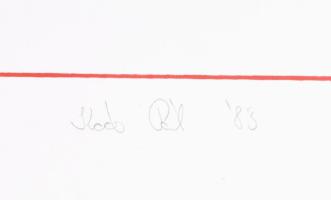 Koós Pál (1964-): Tanulmány, 1983. Szitanyomat, papír, jelzett, 17/17 számozással, lapszéli apró gyű...