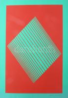 Komlódi jelzéssel: Geometrikus kompozíció (cím nélkül), 1982. Szitanyomat, papír, 62×40,5 cm