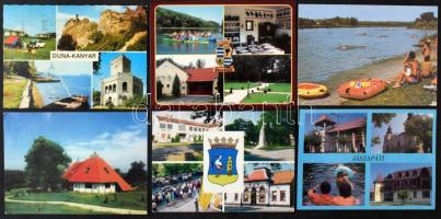 Modern magyar városképes gyűjteményrész D-J betűig, legalább 700 lap cipős dobozban