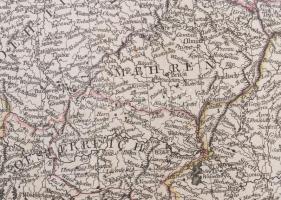 1876 Közép-Európa rézmetszetű térképe. J. B. B. D'Anville térképe nyomán kiadva Troppauban. Réz...