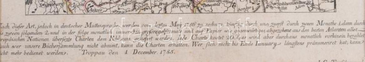 1876 Közép-Európa rézmetszetű térképe. J. B. B. D'Anville térképe nyomán kiadva Troppauban. Réz...
