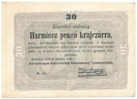 1849. 30kr "Kossuth bankó" T:XF hajtatlan Adamo G103