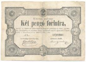 1849. 2Ft "Kincstári Utalvány" sajtóhibás "KINESTÁRI" "UL 69132" T:F restaurált Adamo G108
