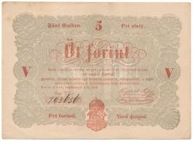 1848. 5Ft vörösesbarna nyomat "TBg. 745656" "Kossuth bankó" T:F Adamo G109