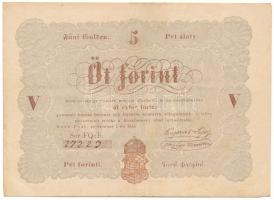 1848. 5Ft barna nyomat "FQ:h, 27223" "Kossuth bankó" T:F Adamo G109A