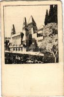 1911 Torino, Esposizione Internazionale, Padiglione dell'Ungheria / Magyar pavilon a torinói nemzetközi kiállításon / Hungarian pavilion at the Turin International Exposition, automobiles. Hungarica