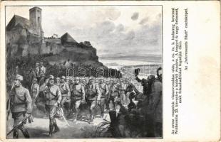 1914 Az orosz csapatok visszavonulása után, a cs. és kir. hadsereg bevonul Wolbromba 23 km-nyire a határtól északra. A lengyelek nagy örömmel, mint felszabadítókat fogadják őket. Az "Interessante Blatt" csataképei / WWI Russian and K.u.k. military art postcard. Wiener Rotophot Nr. 8. (EK)