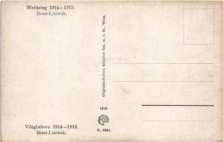 Brest-Litowsk, Weltkrieg 1914-1915. / WWI Austro-Hungarian K.u.k. military, demolished bridge (EB)