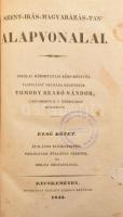 Szabó Sándor. Szentírás magyarázástan alapvonalai. Iskolai közoktatási kézi könyvül tanítványai számára. Első kötet. Kecskemét, 1843, Szilády Károly. Félvászon kötés, festett lapélek, kopottas állapotban.