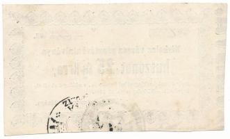 1860. Miskolc 25kr "Miskolcz városa pénztári utalványa" bélyegzéssel T:XF, kis sarokhajtás...