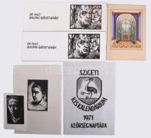 cca 1940- 1980 Varga Mátyás (1910-2002) grafikus díszlettervező által készített színpadkép tervek, v...