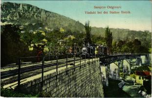 Sarajevo, Sarajevo-Ostgrenze, Viadukt bei der Station Bistrik. Verlag von Daniel A. Kajon / railway line, locomotive, viaduct (EK)