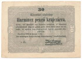 1849. 30kr "Kossuth bankó" T:F  Adamo G103