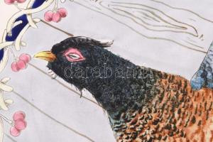 1880-1910 Rudolf Ditmar Znaim nagyméretű ovális szecessziós vadászmintás falitál. Középen levadászot...