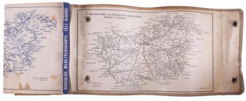 1937 Magyar Királyi Államvasutak: Hivatalos menetrendkönyv szép állapotban, egészvászon borítóval. T...