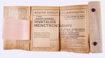 1937 Magyar Királyi Államvasutak: Hivatalos menetrendkönyv szép állapotban, egészvászon borítóval. T...