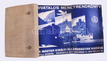 1937 Magyar Királyi Államvasutak: Hivatalos menetrendkönyv szép állapotban, egészvászon borítóval. T...