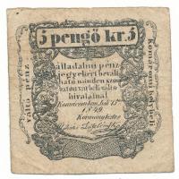 1849. Komárom 5kr 3mm-es betűk T:F Hungary / Komárom 1849. 5 Kreuzer 3mm wide letters C:F Adamo KOM-3.1.1