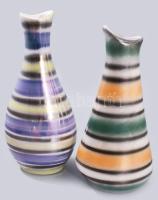 Bodrogkeresztúri 4 darab vintage tárgy, közte 2 darab váza, m: 22 cm alatt