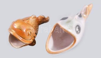 Bodrogkeresztúri 4 darab vintage tárgy, közte 2 darab váza, m: 22 cm alatt