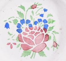 cca 1900, Rózsamintás falitál, kis kopással, d: 14,5 cm