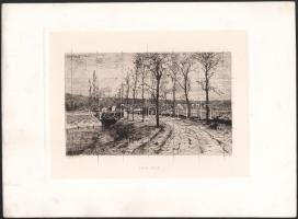 Adolphe Appian (1819-1898): Falu vége. Rézkarc, papír, jelzett a karcon. Az 1884-ben megjelent Életképek. Jelenkori művészek találkozója. Husz rézkarcz c. mappából. 19x25,5 cm