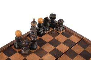 Hiányos sakk készlet, 20x20 cm