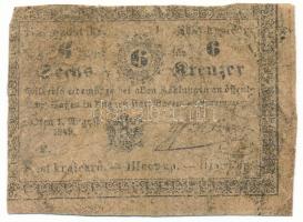 1849. 6kr "Almásy", "F" sorozat T:G lyukak Hungary 1849. 6 Kreuzer "Almásy", with "F" prefix C:G holes Adamo G100