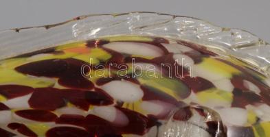 Anyagában színezett üveghal, hibátlan, h: 26 cm